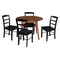 International Concepts 42 in. Solid Wood Round Dual Drop Leaf Dining Table with 4 Chairs in Distressed Oak/Black K42-42DL-C46-2-4 - alternate 1